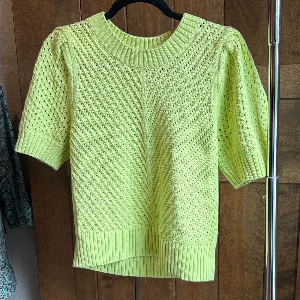 CAbi Lime Green Crew Neck Sweater